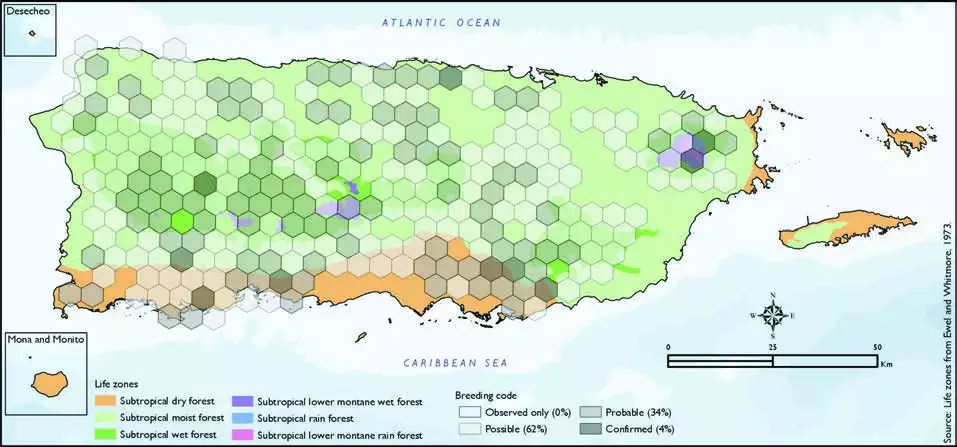 Puerto Rican Bullfinch Distribution